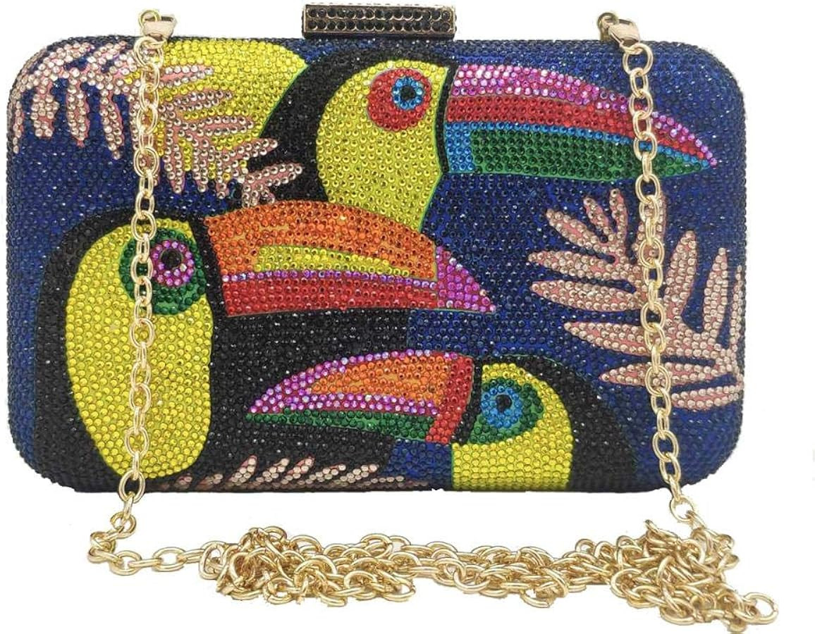 Boutique De FGG Toucan Bird Crystal Clutch Purses for Women Evening Minaudiere Handbags Party Rhi... | Amazon (US)