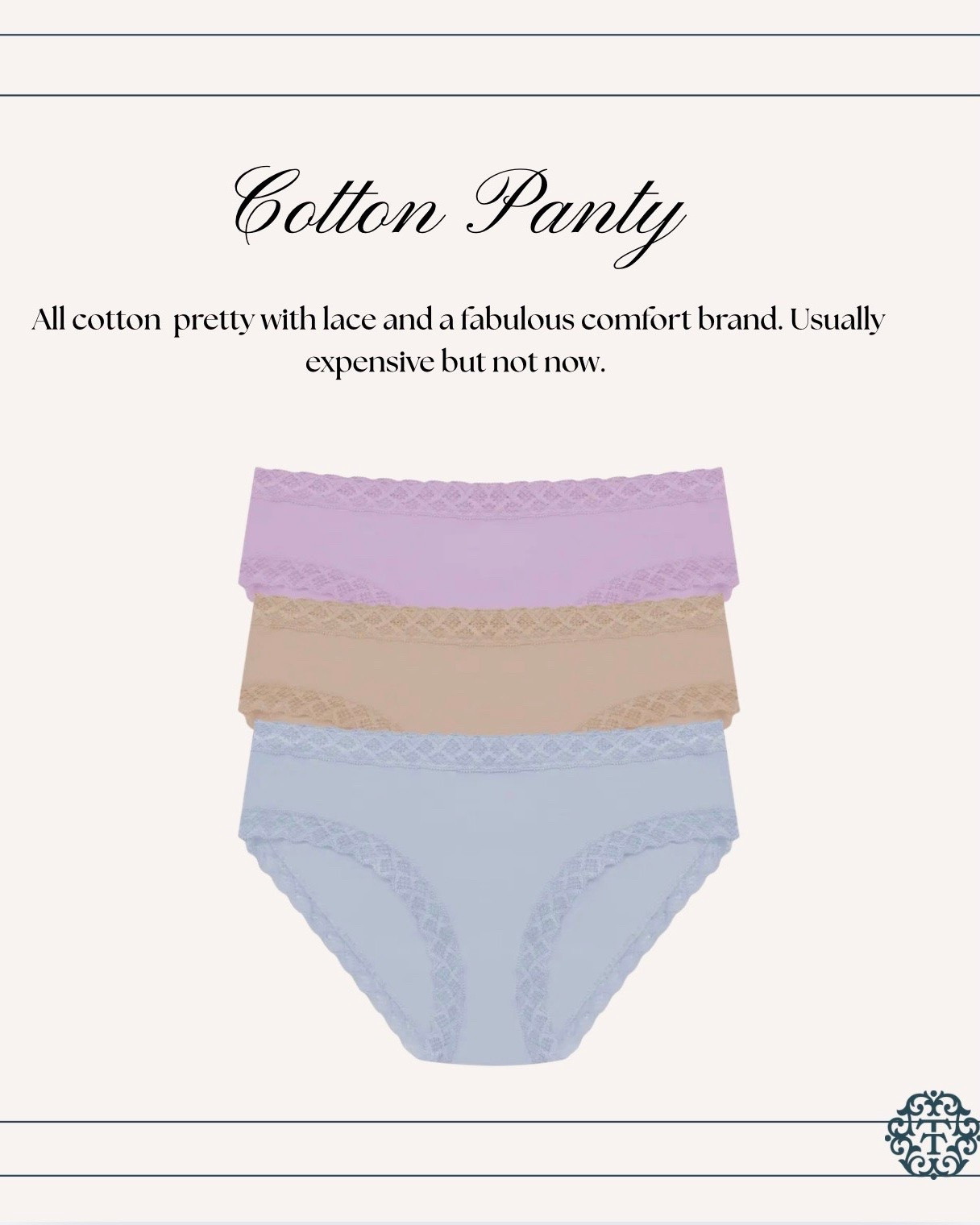 What I’m stocking up on while on sale are these designer lace panties. s

#LTKOver40 #LTKSeasonal #LTKSaleAlert
