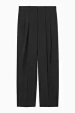 WIDE-LEG TAILORED WOOL TROUSERS - Black - COS | COS UK