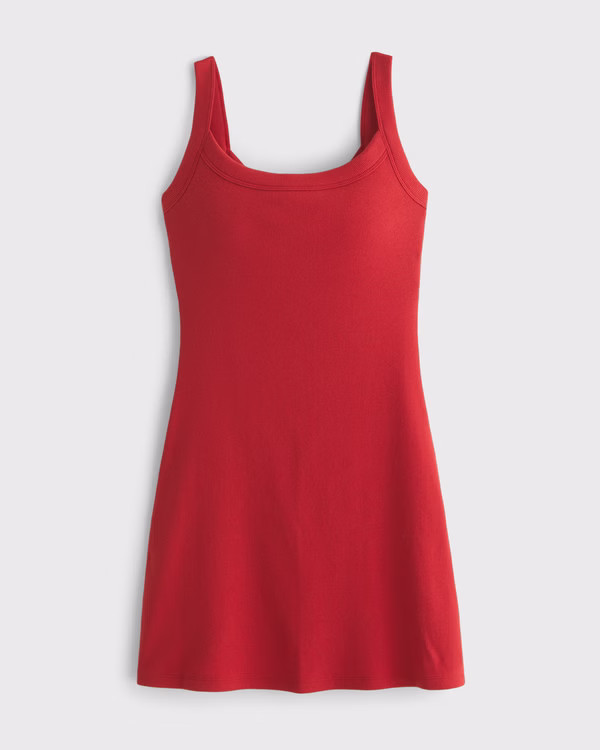 Bra-Free Essential 90s Rib Mini Dress | Abercrombie & Fitch (US)