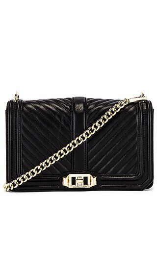 Chevron Quilted Love Crossbody Bag in Black | Revolve Clothing (Global)