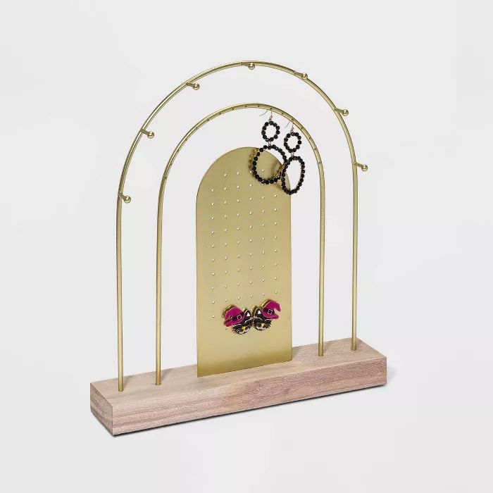 Rainbow Jewelry Stand with Pegs and Earring Holes - A New Day&#8482; Gold | Target