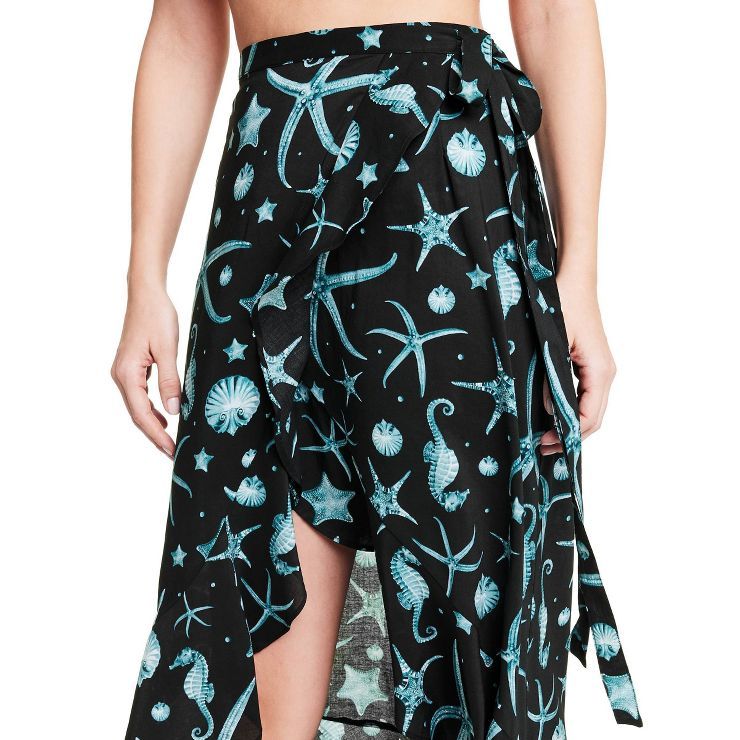 Women's Deep Sea Print Wrap Skirt - Agua Bendita x Target Navy Blue | Target