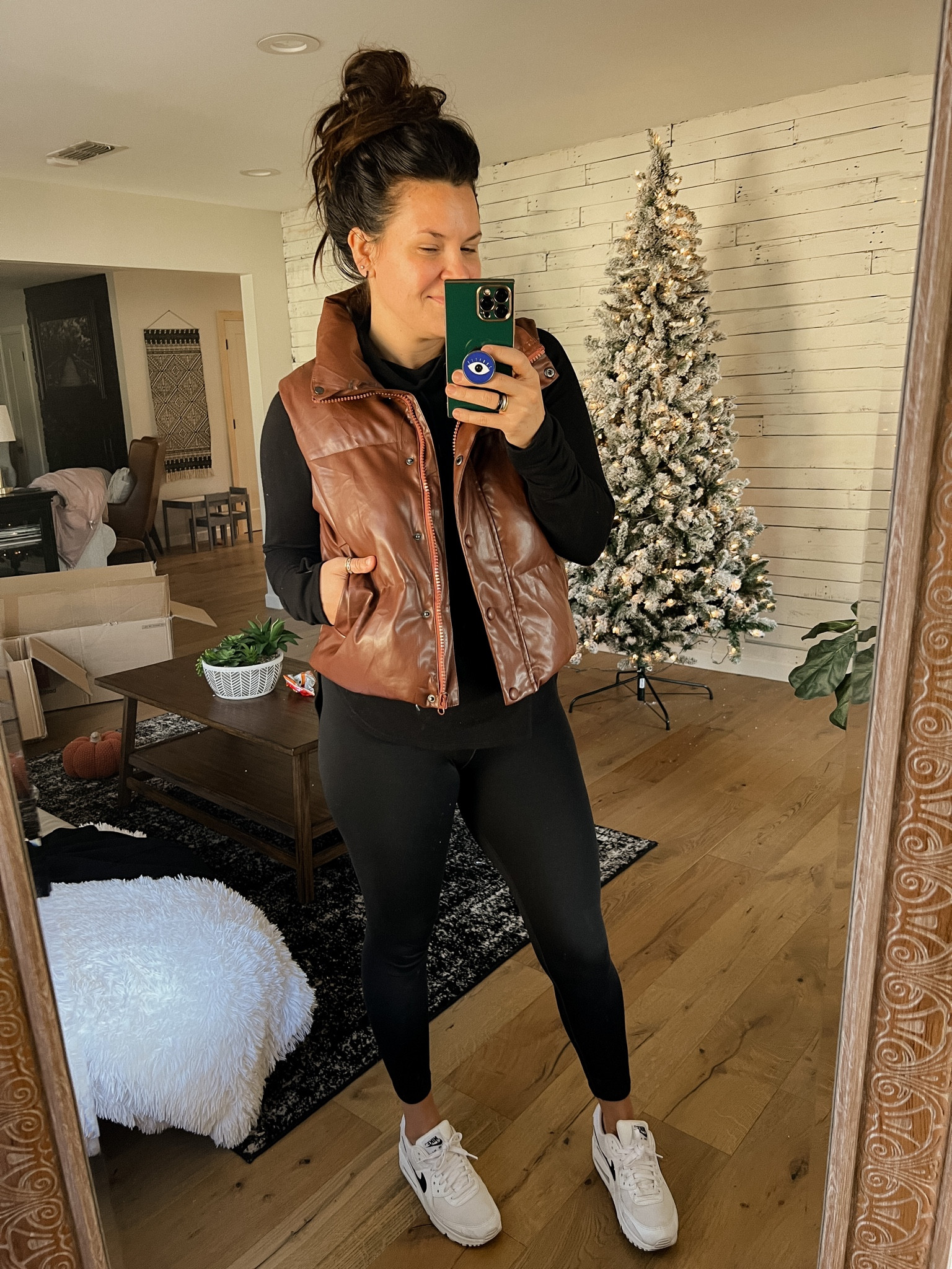 Faux Leather Puffer Vest
Wearing a large. So on trend!

#LTKunder50 #LTKsalealert #LTKstyletip