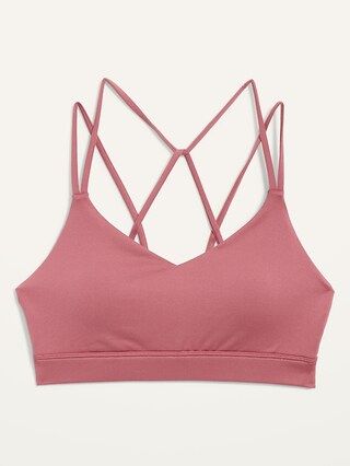 Light Support Strappy V-Neck Sports Bra for Women | Old Navy (US)