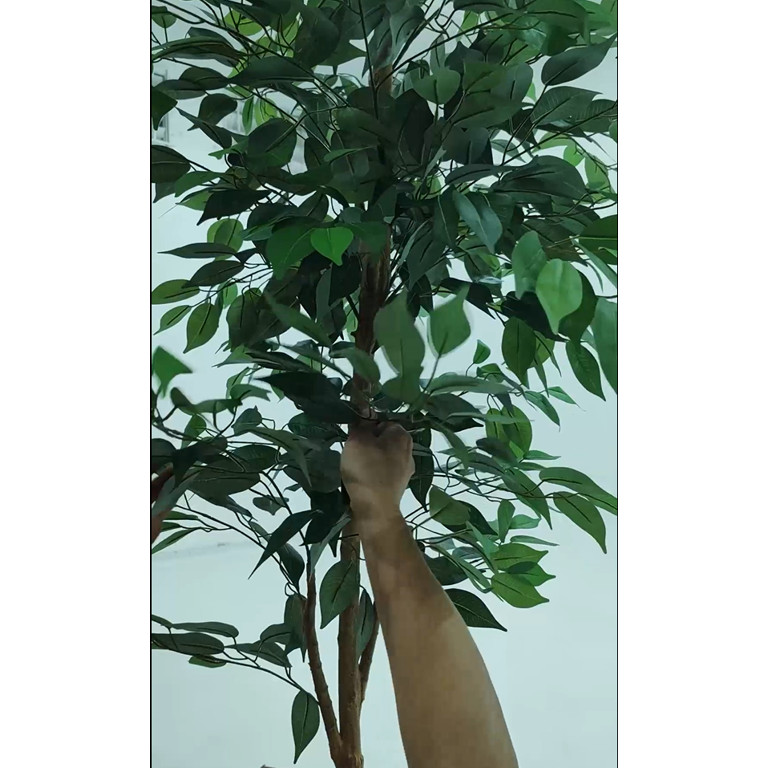 6FT Artificial Ficus Tree with Natural Wood Trunk and Lifelike Leaves, Silk Fake Potted Tree with... | Walmart (US)