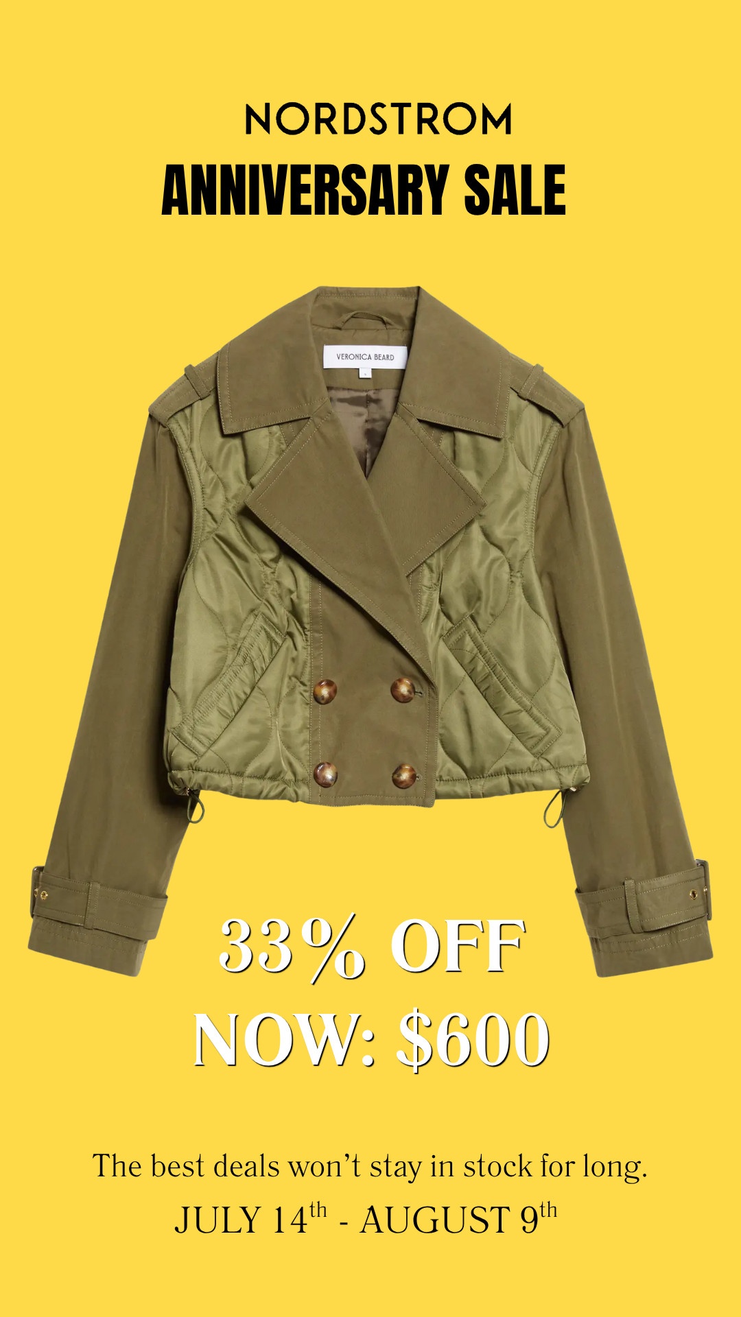 This Veronica Beard jacket is such a standout piece. The quilted details, cropped silhouette, and utility-inspired design make it a modern classic you'll reach for season after season, and it's 33% off during the Nordstrom Anniversary Sale.

👩‍💻 LTK PRO TIPS
❤️ Heart = Support my posts ;-)
🔖 Save = Get sale & restock alerts for the things you love!
📋 Lists = Keep favorites organized (List ideas: Christmas, Birthdays, and Vacations!)
📲 Share = Send lists and products to a friend (or your daughters like me).
💬 Comment = Ask me anything, and I'll answer. ;-) 

 #LTKootd #LTKOver40 #LTKSaleAlert