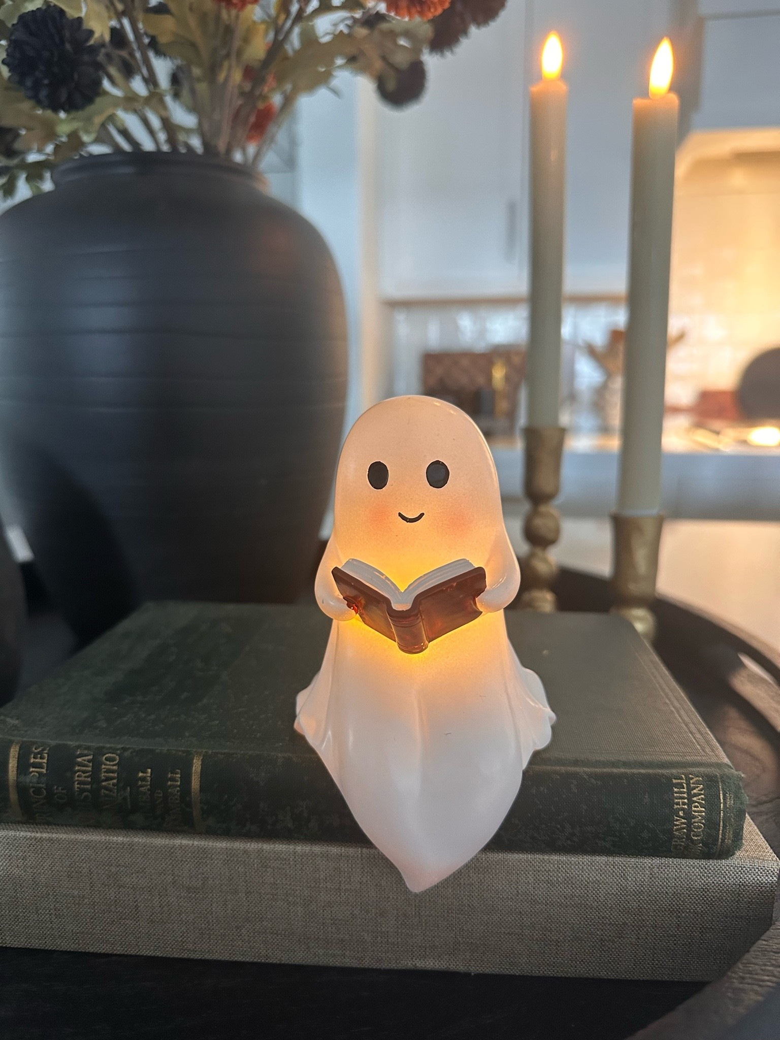 The cutest little light up ghost for Halloween! Sits perfectly on a book!

#LTKHome #LTKSeasonal