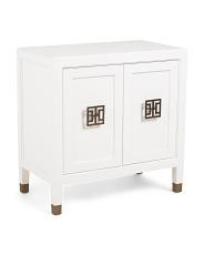 32x32x18 Jill Solid Wood Bedside Chest With Brass Tone Hardware | TJ Maxx