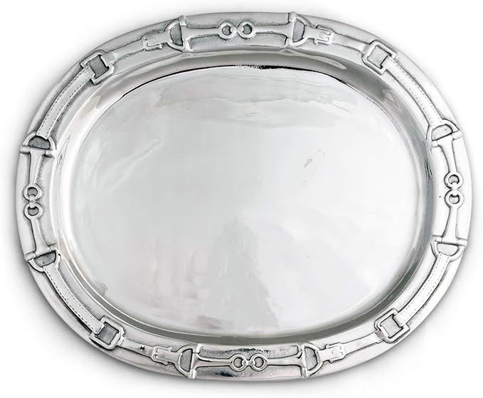 Arthur Court Designs Aluminum Equestrian Horse Bit Polo Style Oval Platter Food Serving Tray Tarn... | Amazon (US)