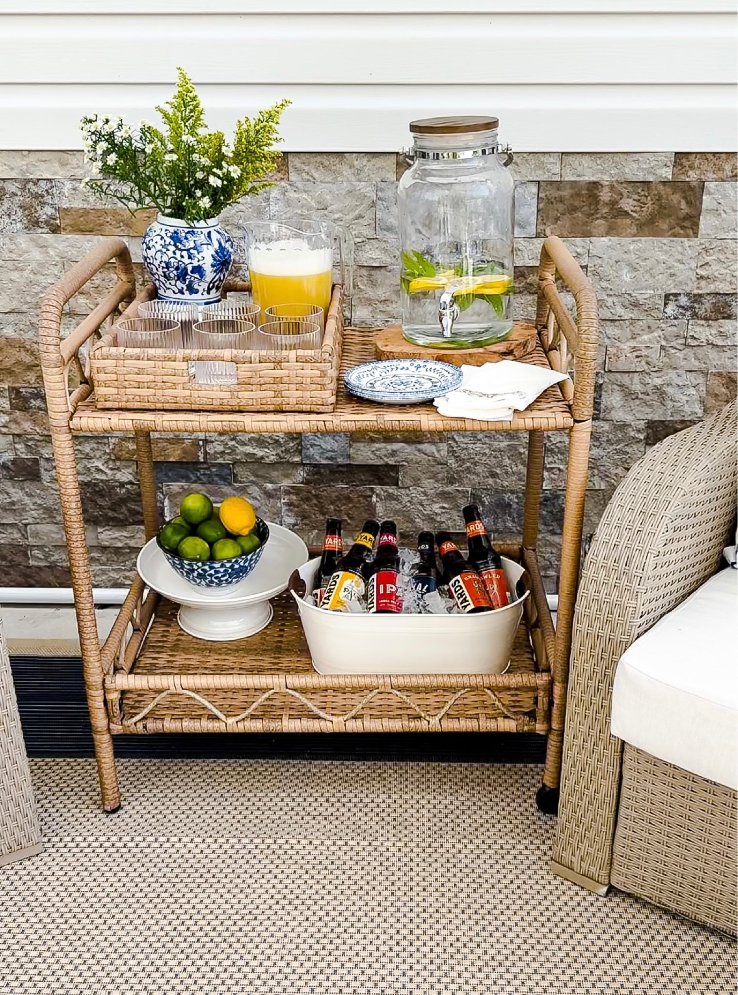 Outdoor drink cart of dreams!! So perfect and adds that lovely rustic amalfi touch to my backyard oasis! 

#LTKunder100 #LTKhome #LTKunder50
