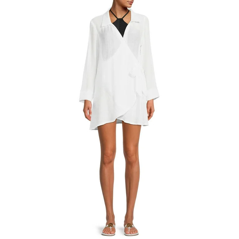 Time and Tru Women's and Women's Plus Wrap Cover-Up - Walmart.com | Walmart (US)