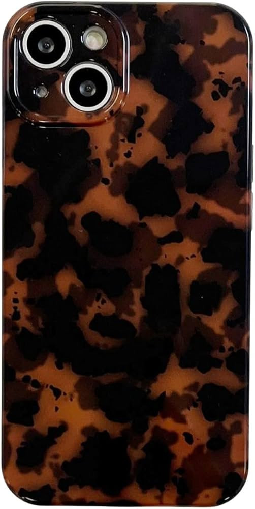 Tortoise Shell Retro Phone Case Compatible with iPhone 14 Pro Chic Amber Brown Leopard Stylish Cl... | Amazon (US)