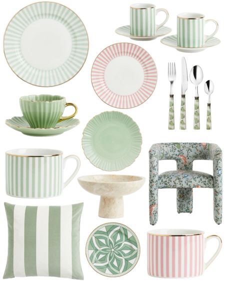 How darling are these home decor and tabletop items? I love the pastel dinner plates, appetizer plate, and decorative pillows, along with this gorgeous accent chair. 

#LTKparties #LTKfindsunder50 #LTKhome