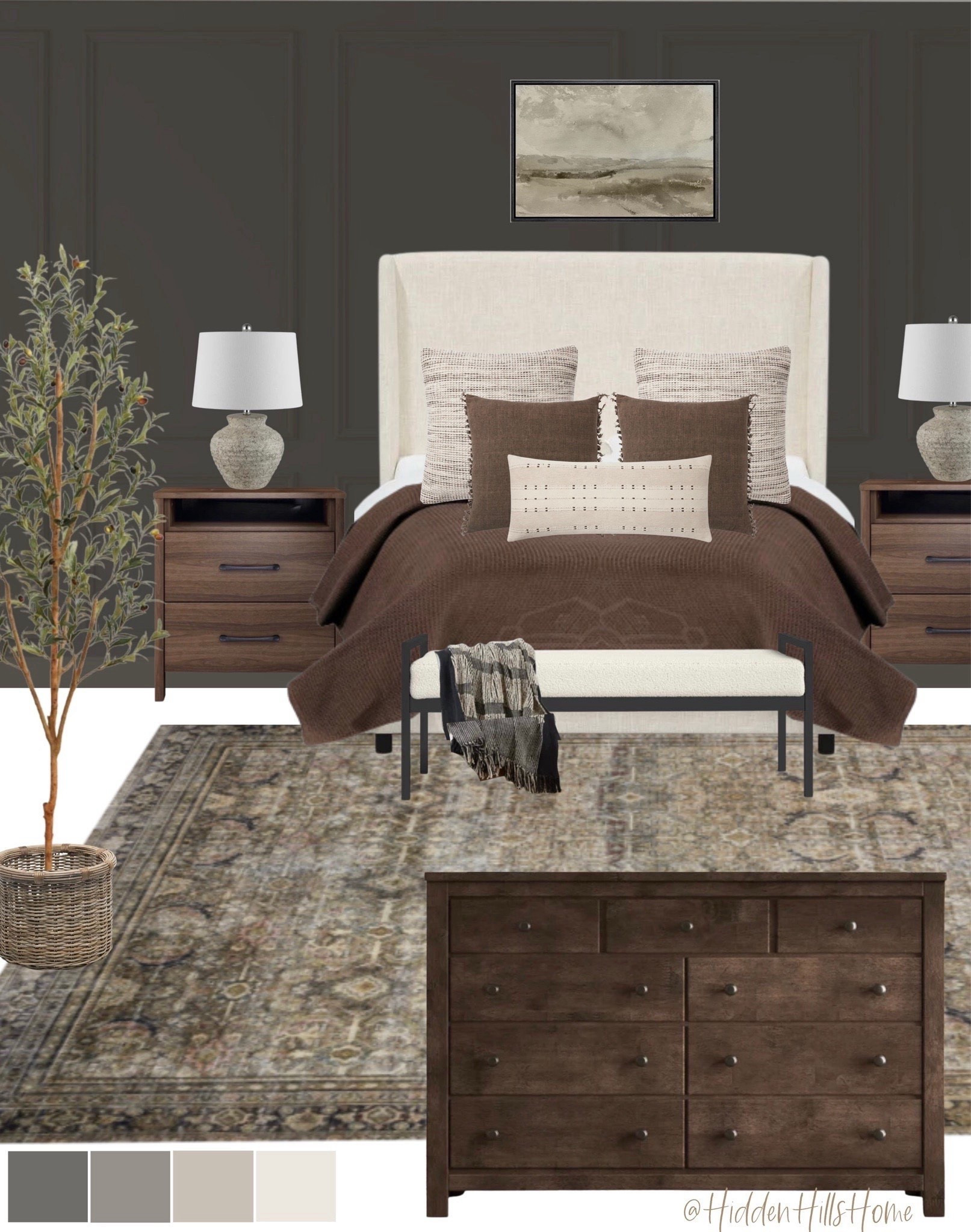 Moody bedroom design inspo, dark green bedroom mood board, modern transitional moody bedroom mood board #bedroom

#LTKHome #LTKSaleAlert