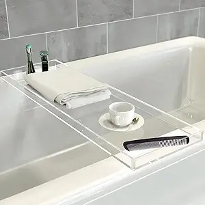 Acrylic Bathtub Tray, 32.28in Clear Bath Caddy, Bathroom Caddy Tray for Bathtub, Acrylic Bathtub ... | Amazon (US)