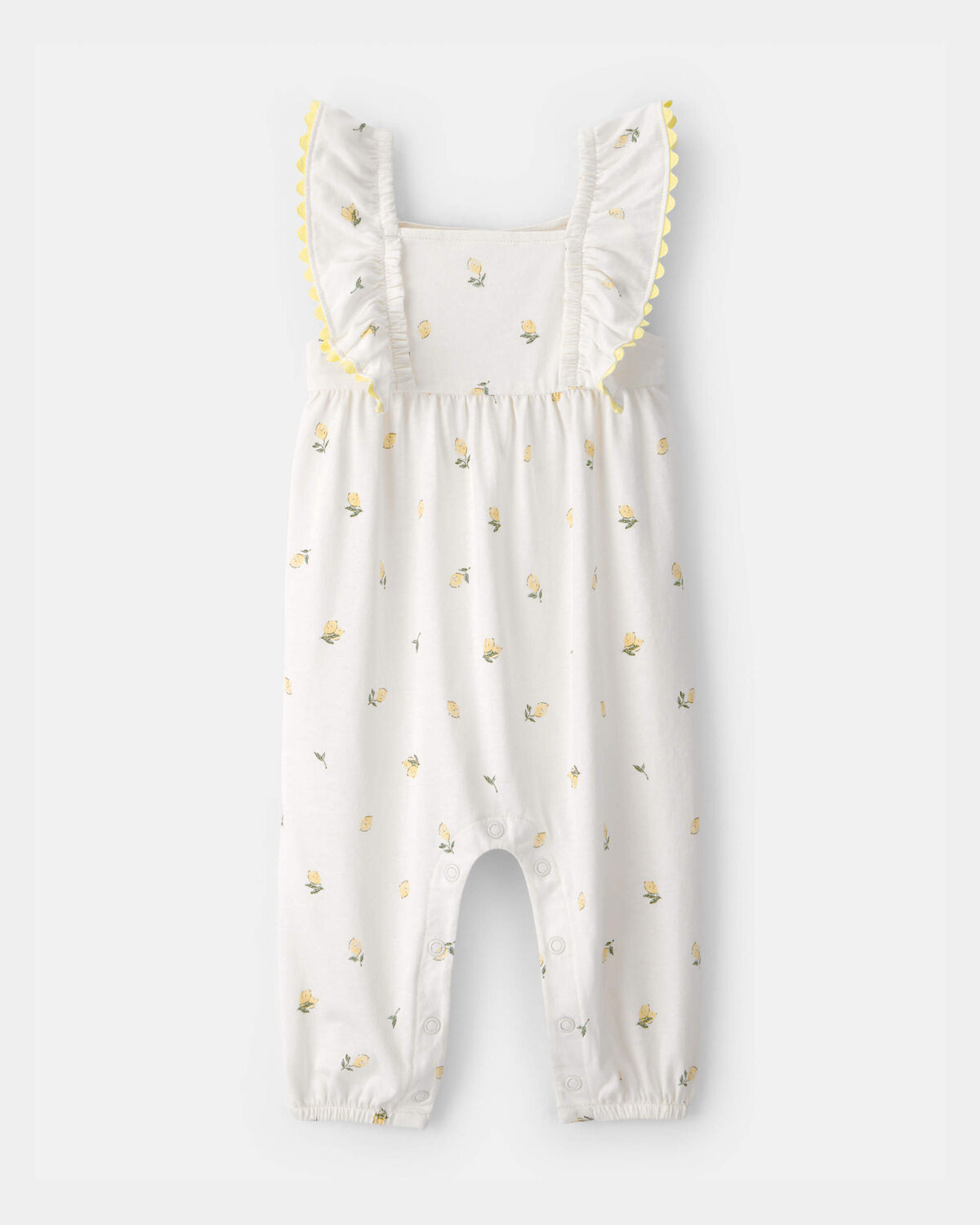 Baby Girl Ruffle-Sleeve Lemon Jumpsuit - Ivory | Carter's Inc