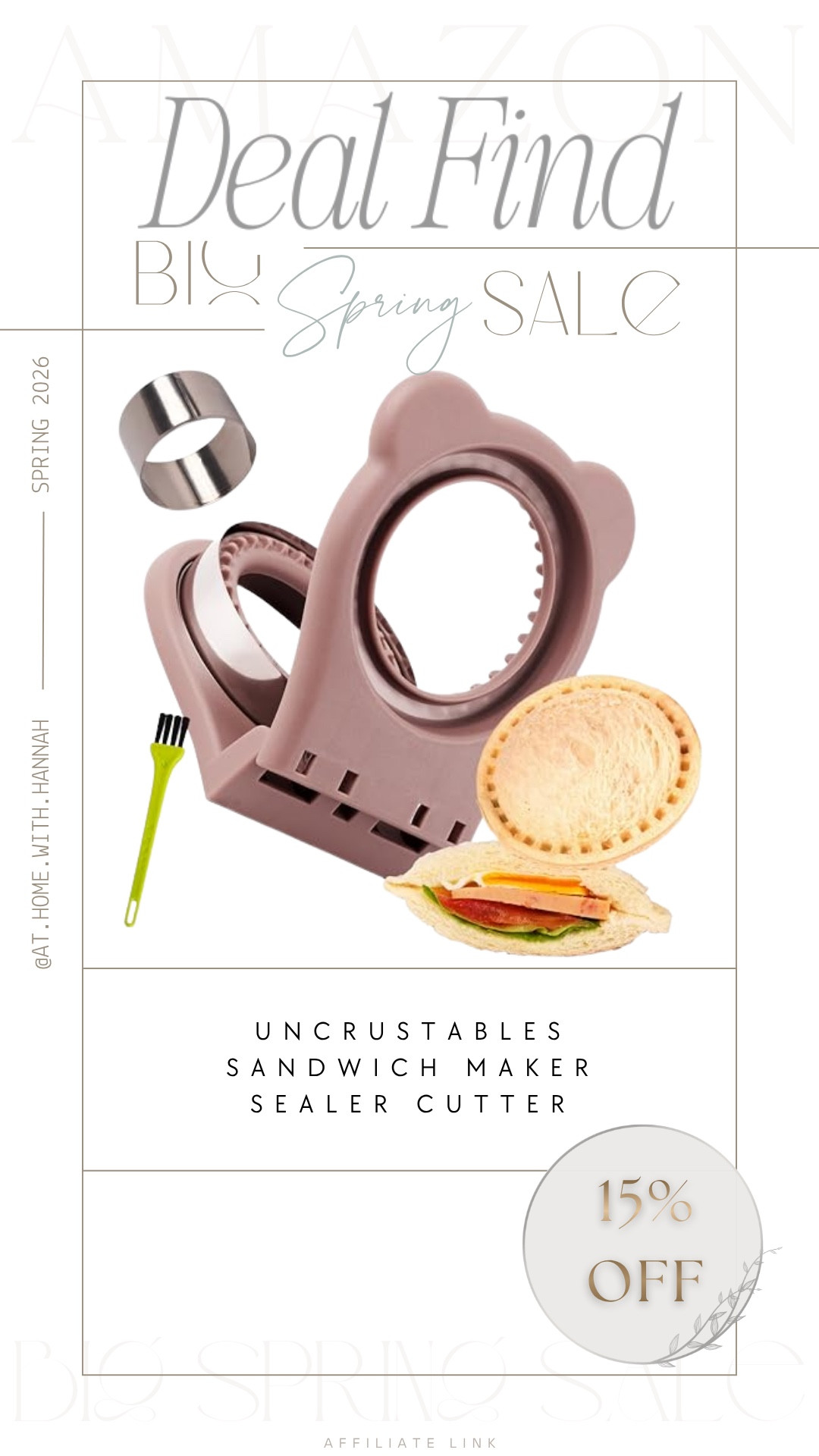I own and use this little DIY uncrustable maker DAILY for my kids! 

My 4year old is an avid chocolate hazelnut uncrustable lover, but having to buy multiple boxes every single grocery trip was getting expensive - this little device 100% knocked a few numbers down on our grocery bill! 





•

Amazon home deals • home essentials • spring sale home find • practical home product • everyday home favorite • Amazon home find • worth it home deal • Amazon sale #AmazonHome #AmazonDeals #FoundItOnAmazon #HomeDeals #AmazonFinds


#LTKmomlife #LTKSaleAlert #LTKKids