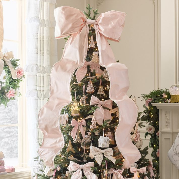 LoveShackFancy Bow With Pearl Trim Tree Topper | Pottery Barn Teen