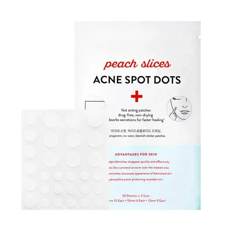Peach Slices Acne Spot Dots | Clear Hydrocolloid Acne Pimple Patch for Zits and Breakouts | Treats D | Walmart (US)