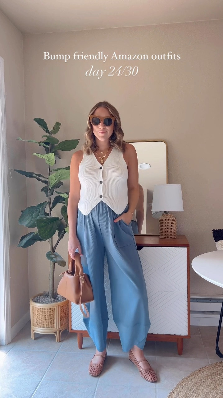 30 days of bump friendly Amazon outfits 🤰🏼 DAY 24

This is a combo I could live in! I’ve already bought these pants in multiple colors because they are that good! Dressed them up a bit with this knit vest and flats, but they look just as cute lounging around the house.

Wearing a small vest and medium pants (sized up one)

Amazon finds | Amazon fashion | bump friendly | outfit idea 

#LTKBump #LTKFindsUnder50