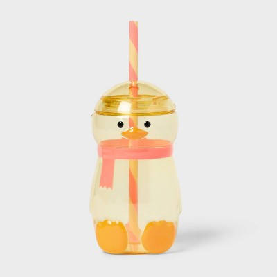 10 fl oz Figural Duck Tumbler with Straw Orange - Pillowfort™ | Target