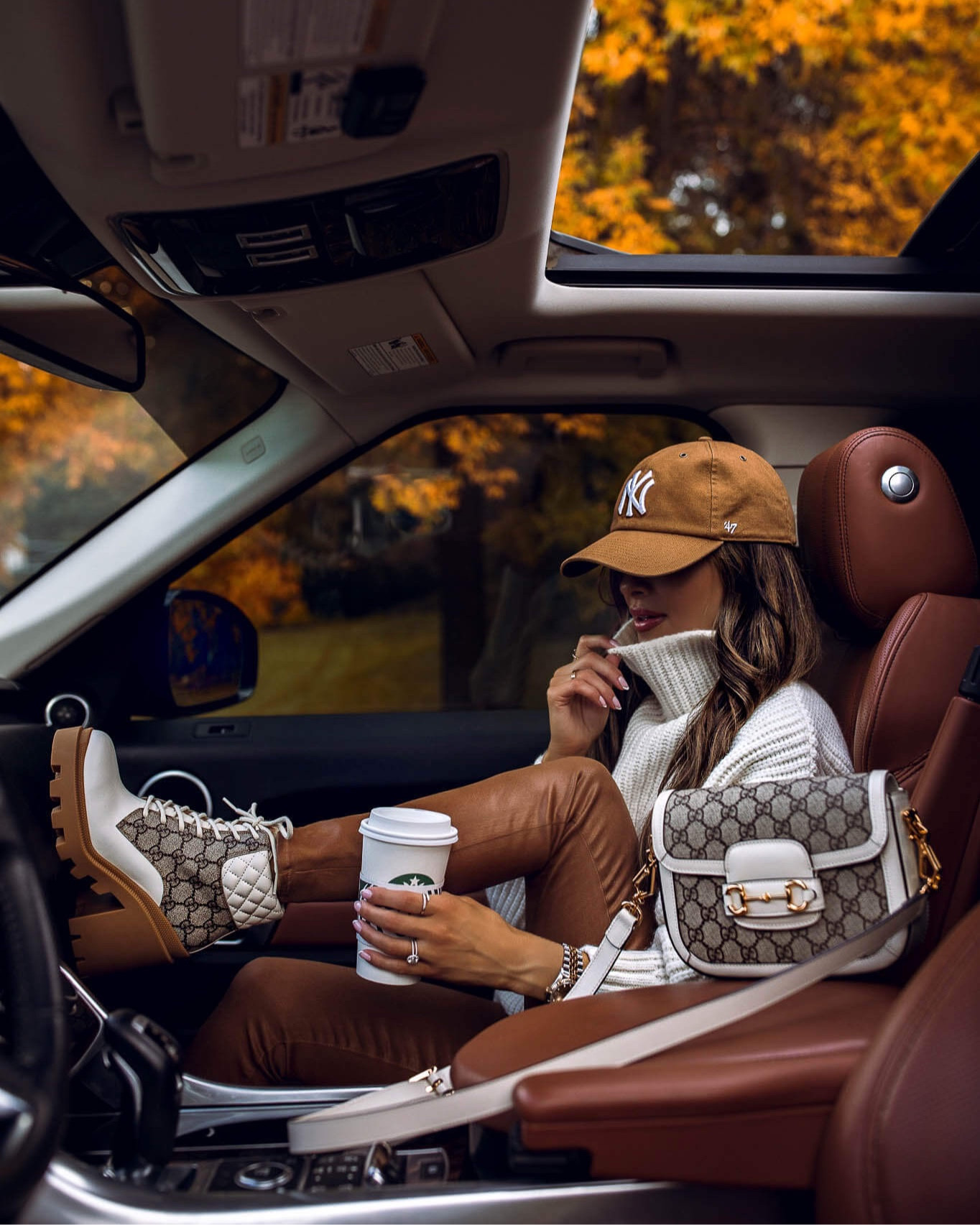 Fall outfit ideas
Anine Bing white chunky sweater wearing an XS
Gucci combat boots run TTS 
Gucci mini horsebit bag
Tan coated jeans

#LTKSeasonal #LTKstyletip #LTKshoecrush