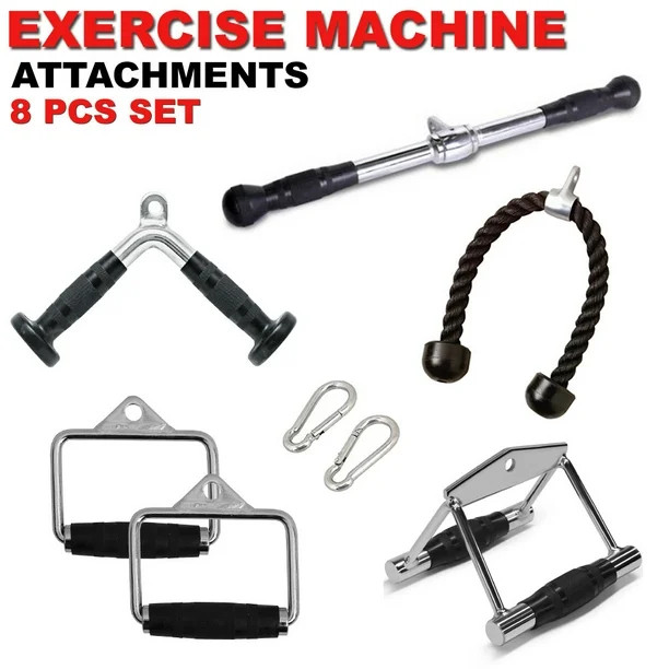 Fitness Maniac Home Gym Cable Attachment Handle Machine Strength Exercise Chrome PressDown Rubber... | Walmart (US)