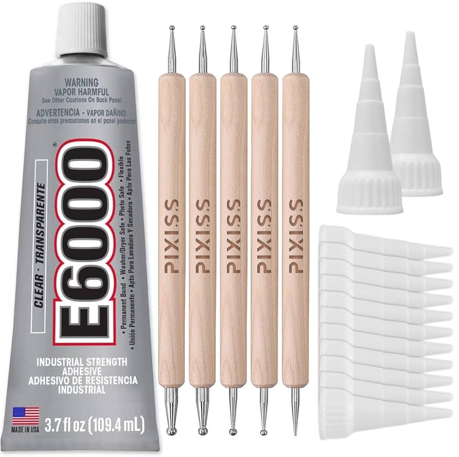 E6000 3.7 Ounce (109.4mL) Tube Industrial Strength Adhesive for Crafting, 10 Snip Tip Applicator ... | Amazon (US)