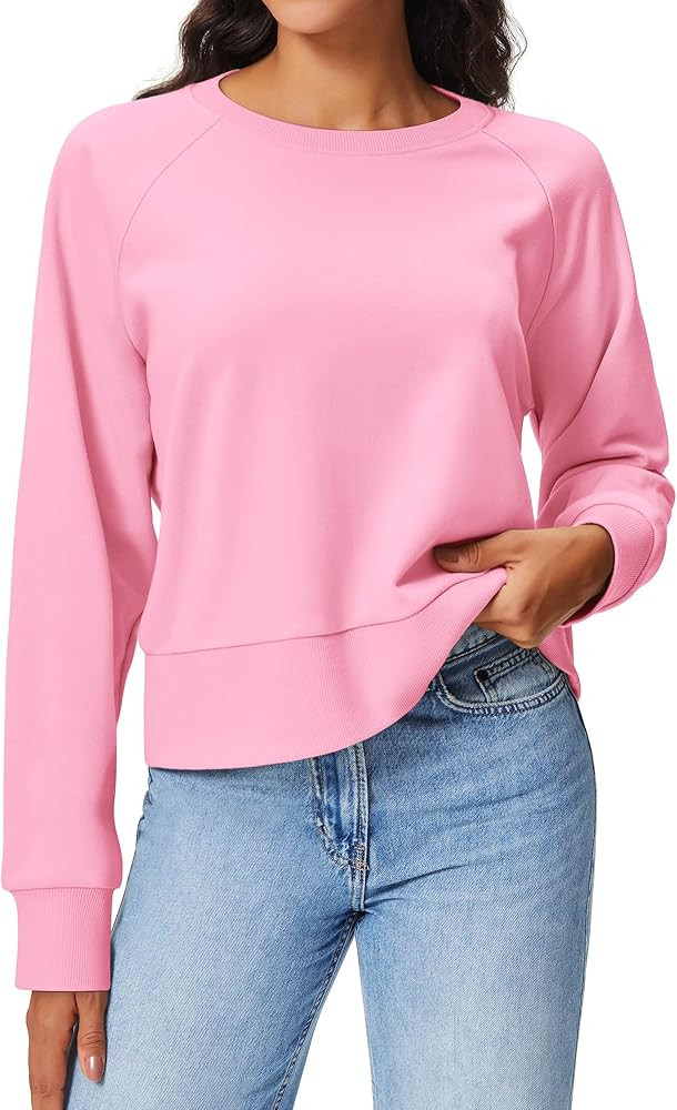 Stelle Cropped Sweatshirts for Women Cotton Raglan Sleeve Crop Tops Crewneck Pullover Sweat Shirt... | Amazon (US)