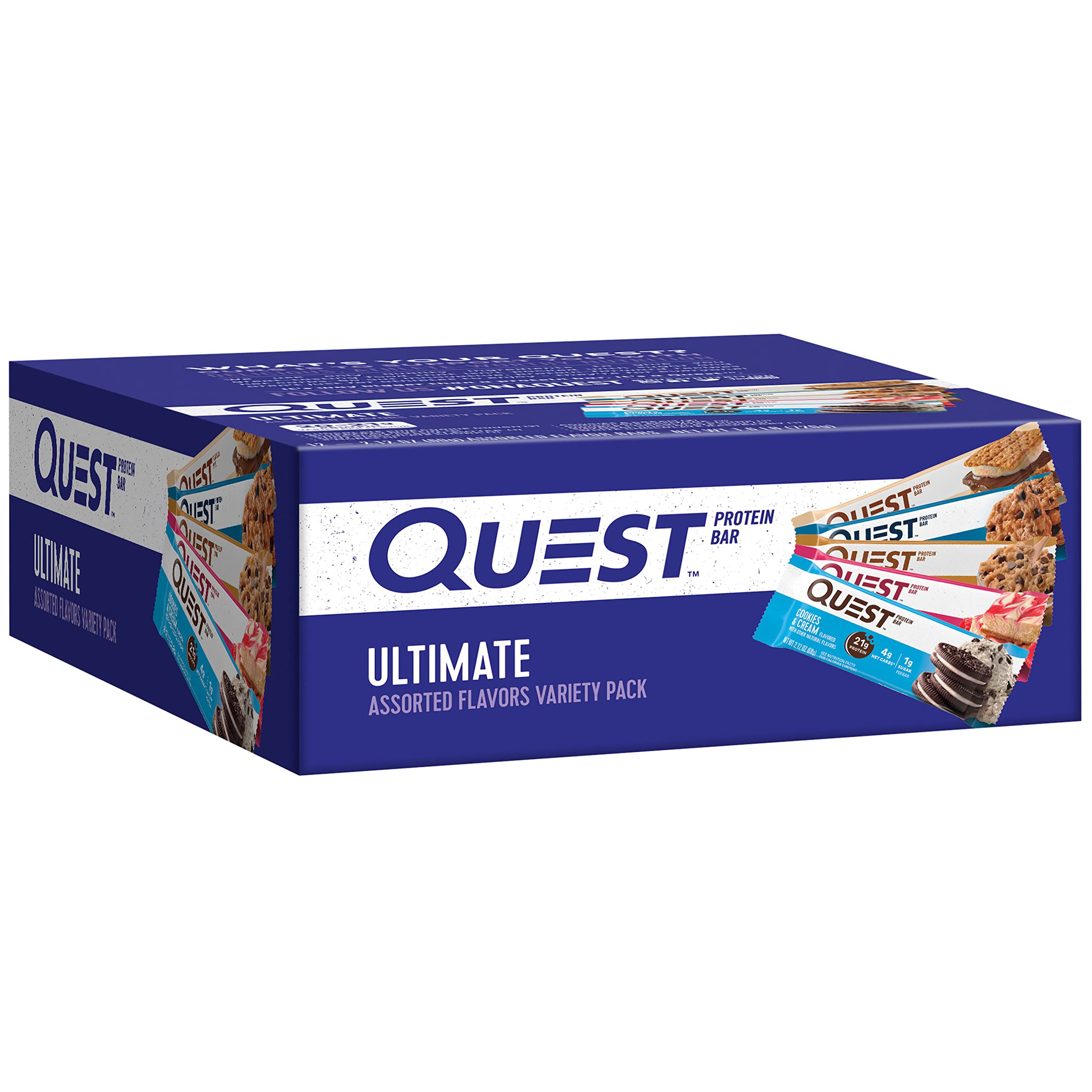 Quest Nutrition Ultimate Variety Pack Protein Bars, High Protein, Low Carb, Gluten Free, Keto Fri... | Amazon (US)