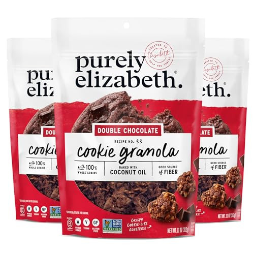 Purely Elizabeth Cookie Granola, Double Chocolate, Gluten-Free, Non-GMO 11oz Bag (3 Pack) | Amazon (US)
