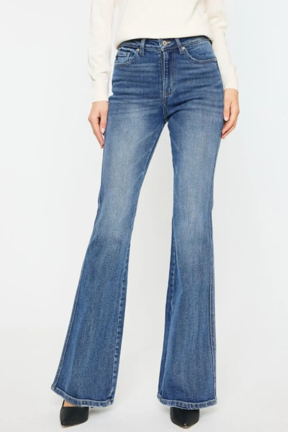 Kancan Cat's Whiskers High Waist Flare Jeans MED / 1(24) | Casual Chic Boutique