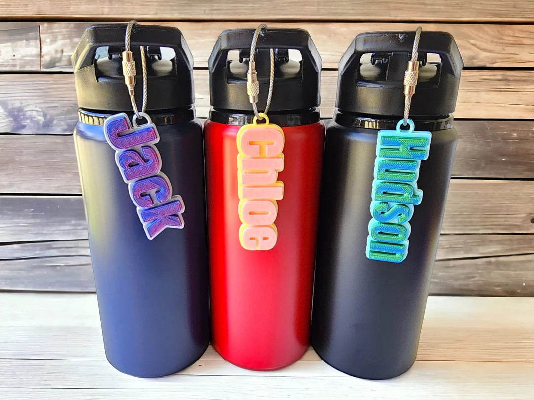 Bottle Name Tag, Personalized Name Keychain, Custom Backpack Tag, School Name Label, Tumbler Char... | Etsy (US)
