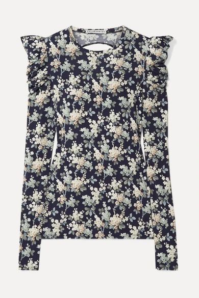 Open-back floral-print cotton-jersey top | NET-A-PORTER (UK & EU)