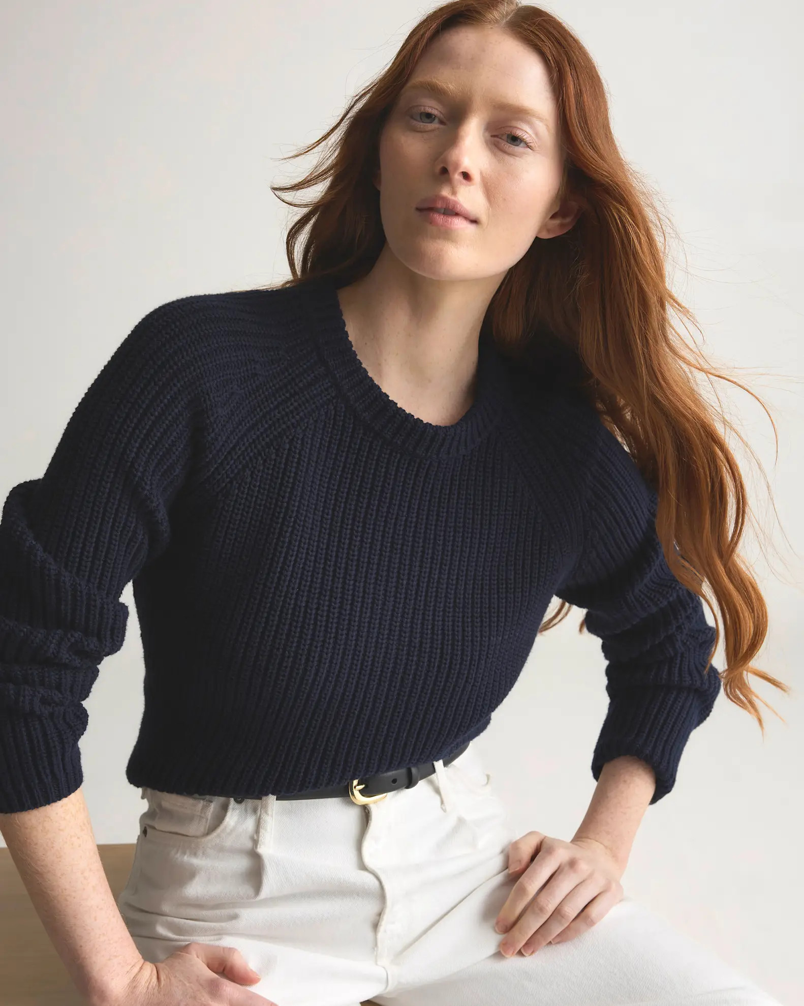 100% Organic Cotton Fisherman Crew Sweater | Quince