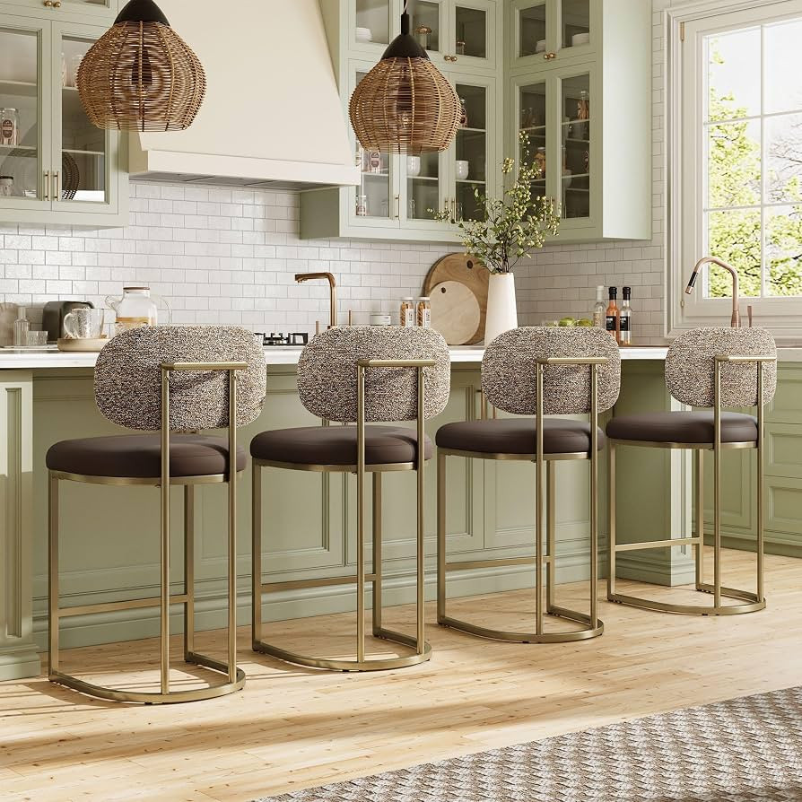 MAISON ARTS Counter Height Bar Stools Set of 4, Kitchen Barstools with Back | Amazon (US)