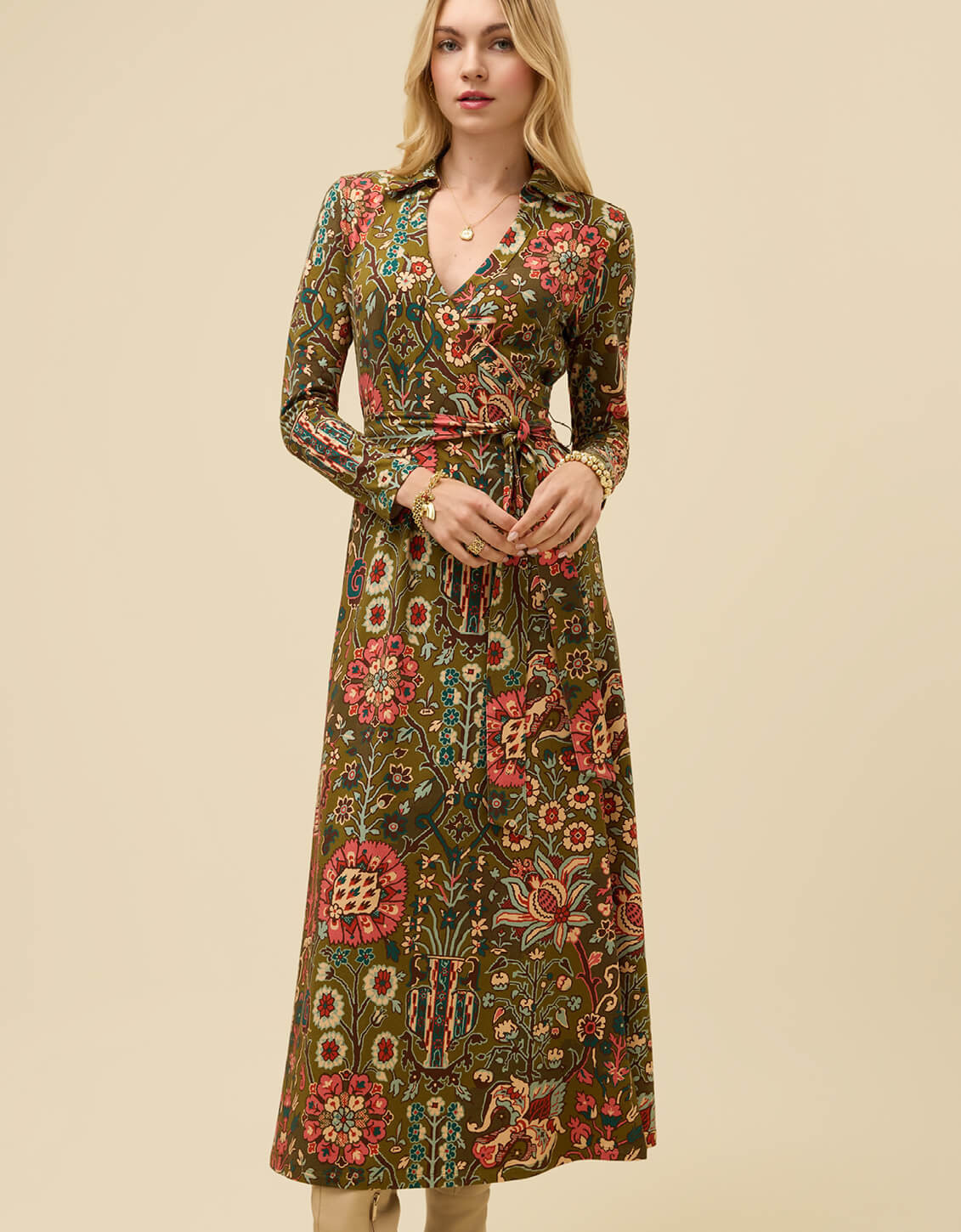 Iris Jersey Dress Guerard Estate Olive | Spartina 449