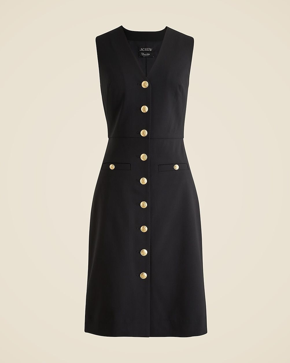 Buttoned sheath dress in Italian stretch wool blend | J. Crew US