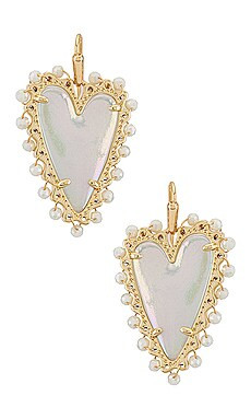 Kendra Scott Beaded Ansley Drop Earring in Gold Iridescent Frosted Glass from Revolve.com | Revolve Clothing (Global)