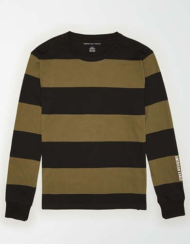 AE Long Sleeve Striped T-Shirt | American Eagle Outfitters (US & CA)