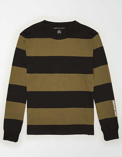 AE Long Sleeve Striped T-Shirt | American Eagle Outfitters (US & CA)