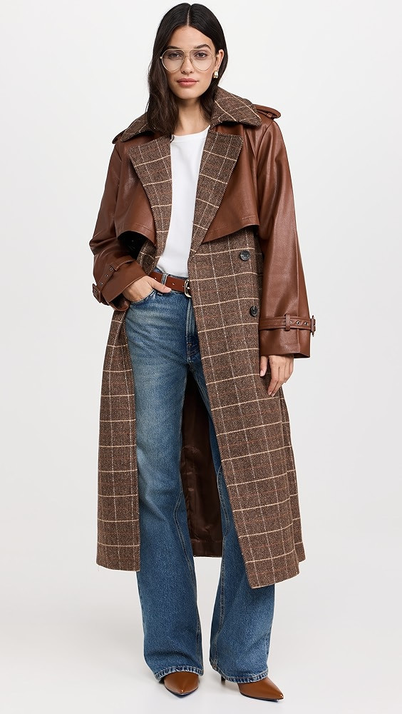 Avec Les Filles Oversized Maxi Combo Trench Coat | Shopbop | Shopbop