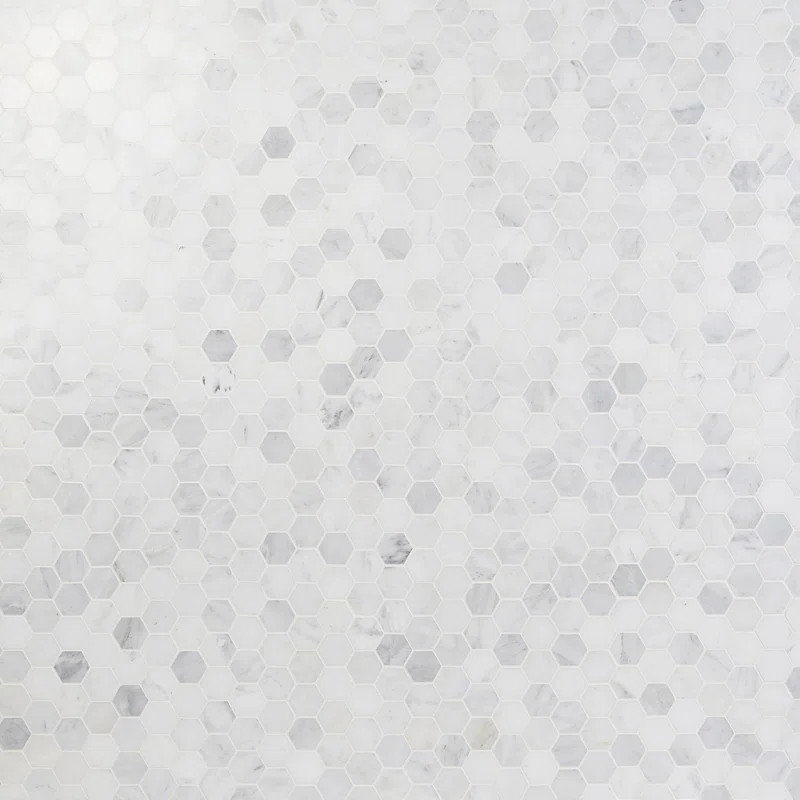 Oriental Hexagon 2" x 2" Marble Mosaic Tile in Gray | Wayfair North America