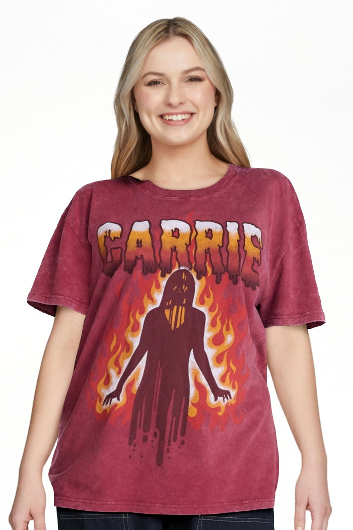Carrie Women's Fire Halloween Graphic Tee with Short Sleeves, Sizes XXS-XXL | Walmart (US)