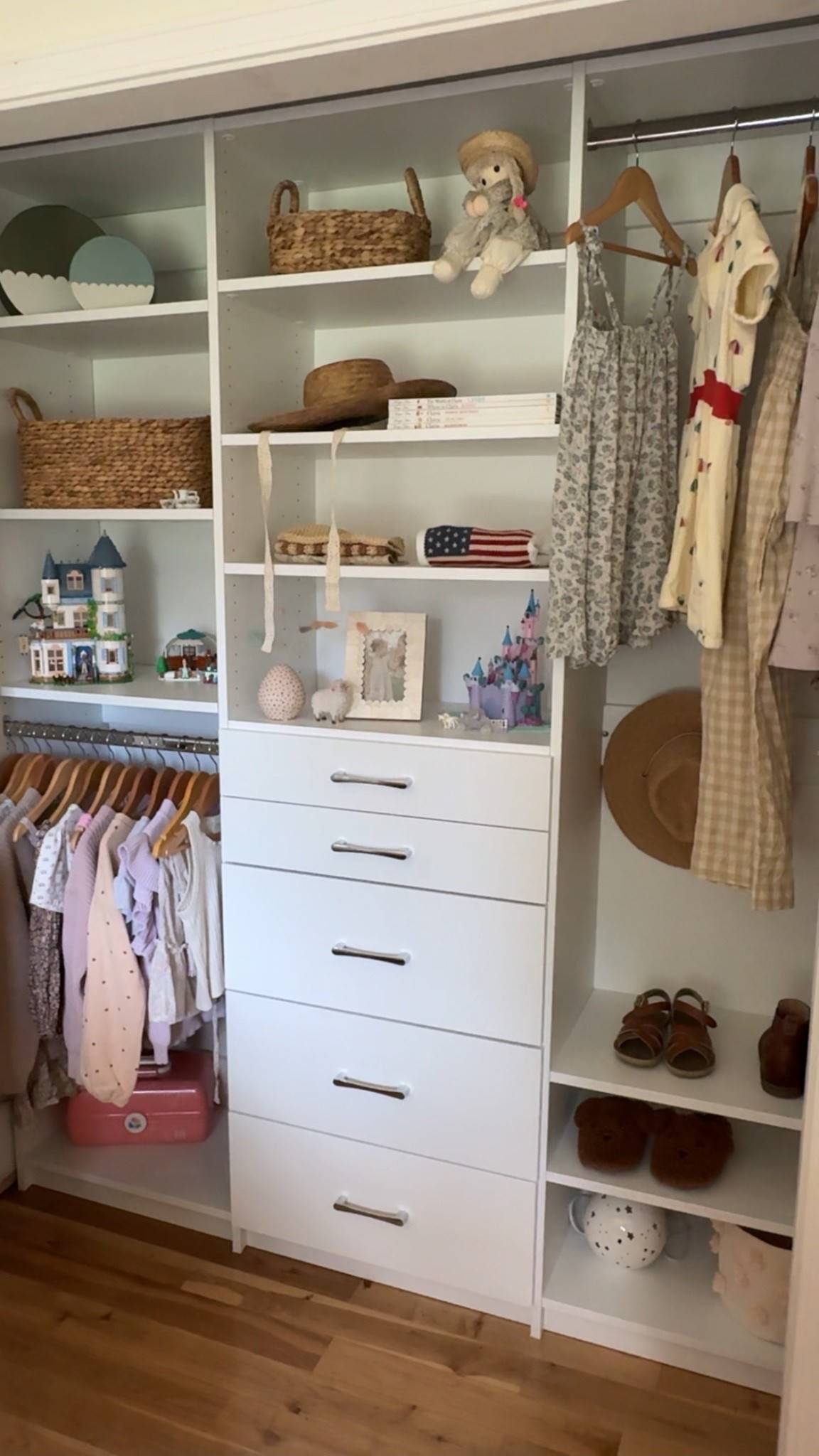 we got a closet system for so much more storage and more hanging space! Love the closet organization




#LTKFindsUnder50 #LTKFamily #LTKHome