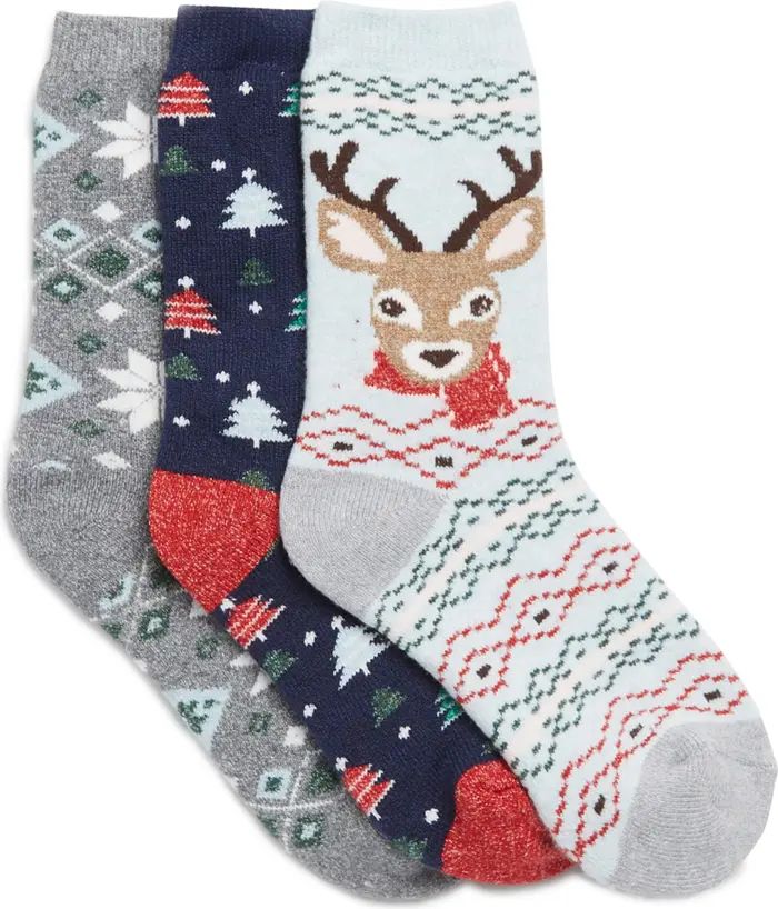 CUDDL DUDS Terry Assorted 3-Pack Christmas Crew Socks | Nordstromrack | Nordstrom Rack