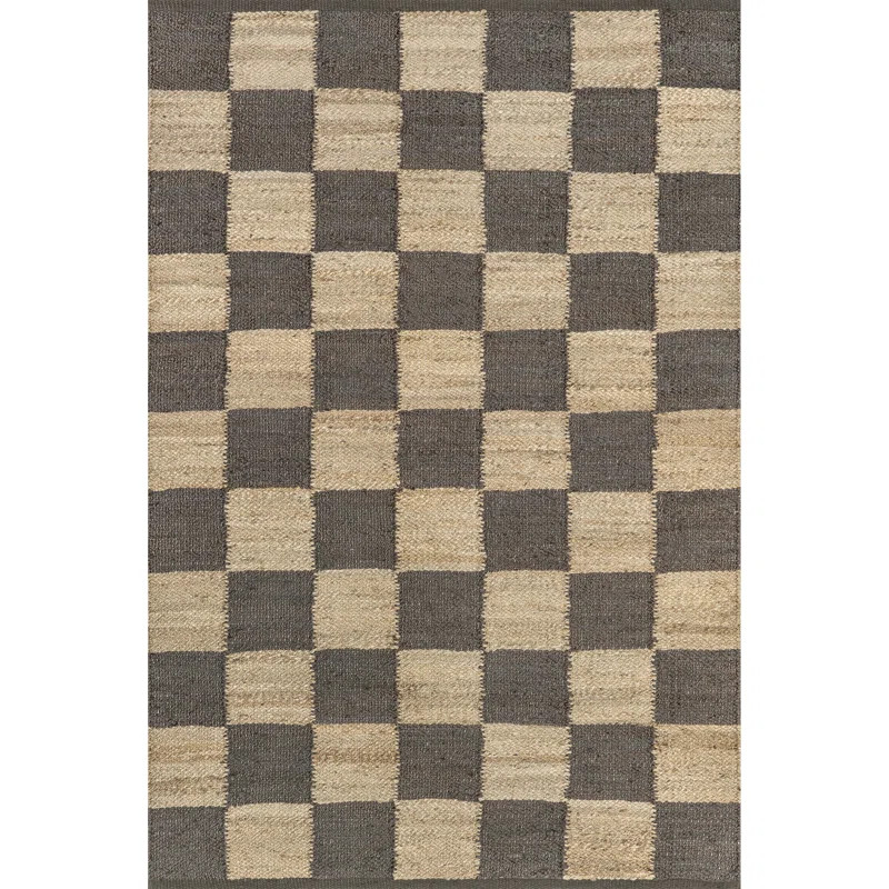 Christana Traditional Checkered Jute Area Rug | Wayfair North America
