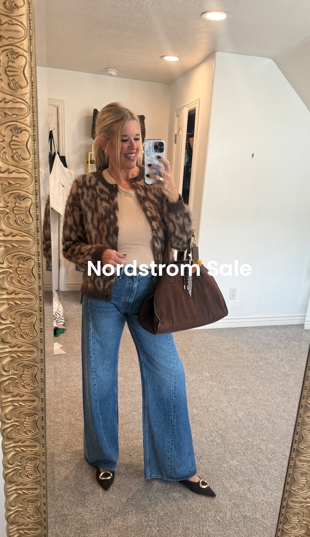 🚨Nordstrom Sale items still in stock…
Hurry just two days left!!

Back in stock the Nordstrom leopard sweater tts I am in a med 🚨 sale

Brown suede gold buckle Steve Madden slides tts I am in a 8
🚨 sale

Amazon find inspired by jimmy cho suede bag $24-43 
🚨 inspired by

Bag chsrm 

New new Snack jeans by mother and their so do good ..tts 
These are not on sale but going viral and worth every penny

Gold ball stuff earrings 


#LTKSaleAlert #LTKStyleTip #LTKOver40