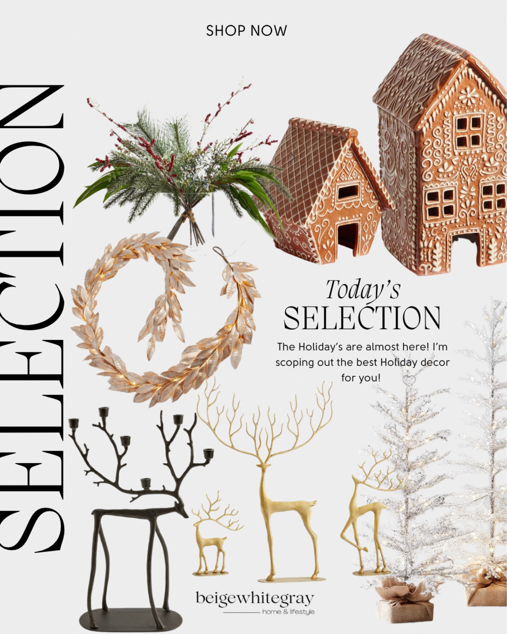 Check out this beautiful holiday decor from Pottery Barn!! These gingerbread houses are my favorite!! Loving the beautiful reindeer and faux trees!!! And the garland is a fresh take on your holiday decor. 

#LTKstyletip #LTKhome #LTKSeasonal